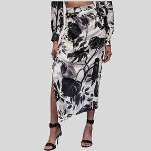 ALLSAINTS Carla Jackie Floral Ruched Skirt NWT Size 8